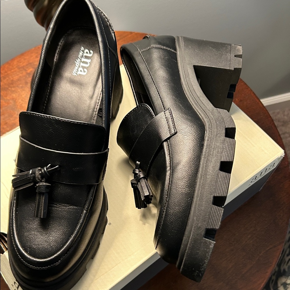 a.n.a Black Tassel Loafers for Women - Picture 3 of 6